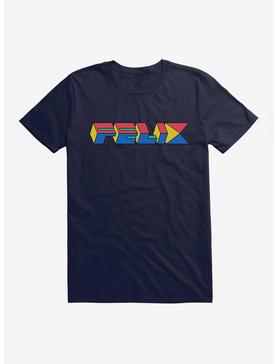 Felix The Cat 90s Cube Felix Text T-Shirt, NAVY, hi-res