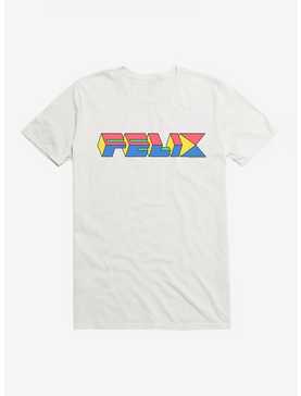 Felix The Cat 90s Cube Felix Text T-Shirt, WHITE, hi-res