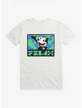 Felix The Cat Pixilated Felix Text T-Shirt, WHITE, hi-res