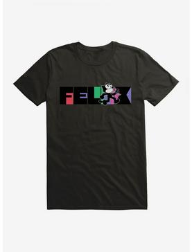 Felix The Cat Whistling And Walking Block Text T-Shirt, , hi-res