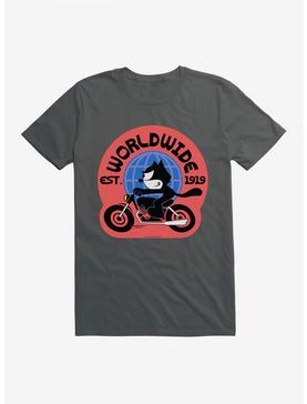 Felix The Cat Worldwide Motorcycle Felix T-Shirt, CHARCOAL, hi-res