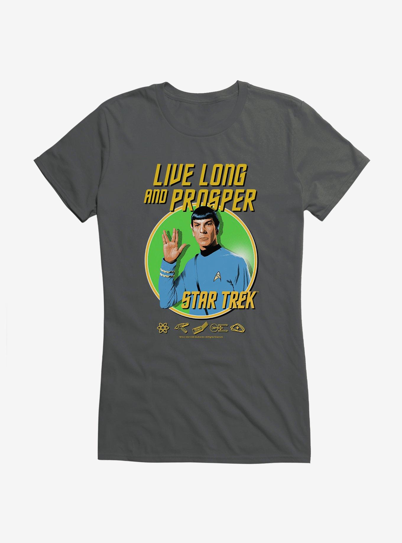 Star Trek Live Long And Prosper Girls T-Shirt, CHARCOAL, hi-res
