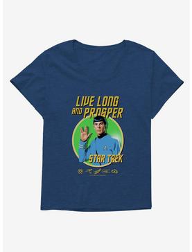 Star Trek Live Long And Prosper Girls T-Shirt Plus Size, NAVY  ATHLETIC HEATHER, hi-res