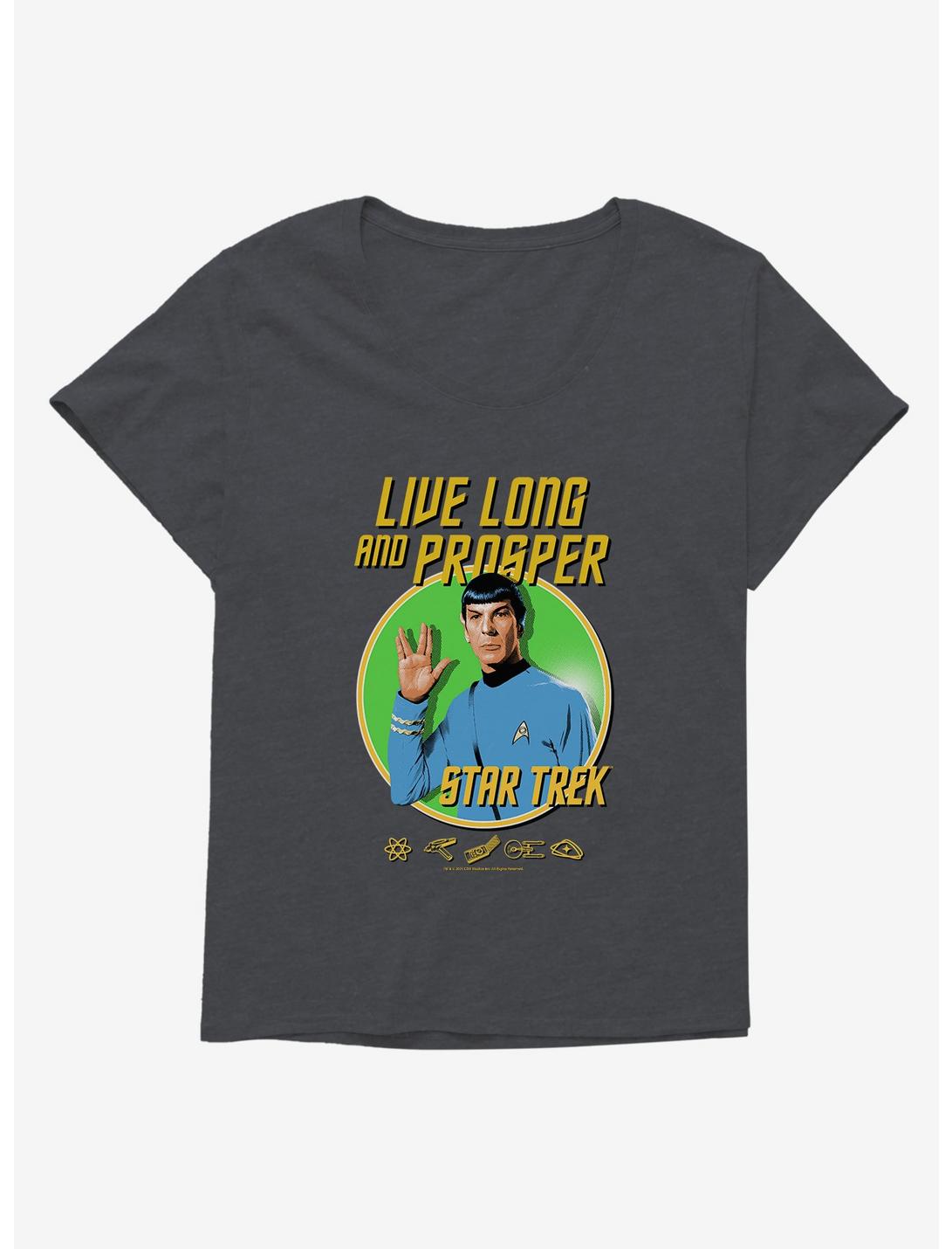 Star Trek Live Long And Prosper Girls T-Shirt Plus Size, CHARCOAL HEATHER, hi-res