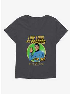 Star Trek Live Long And Prosper Girls T-Shirt Plus Size, CHARCOAL HEATHER, hi-res