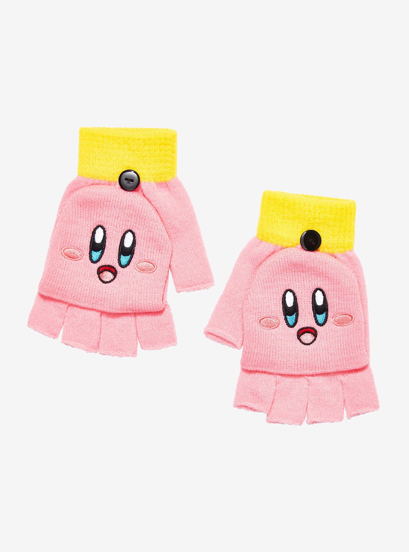 Kirby Face Fingerless Gloves, , hi-res