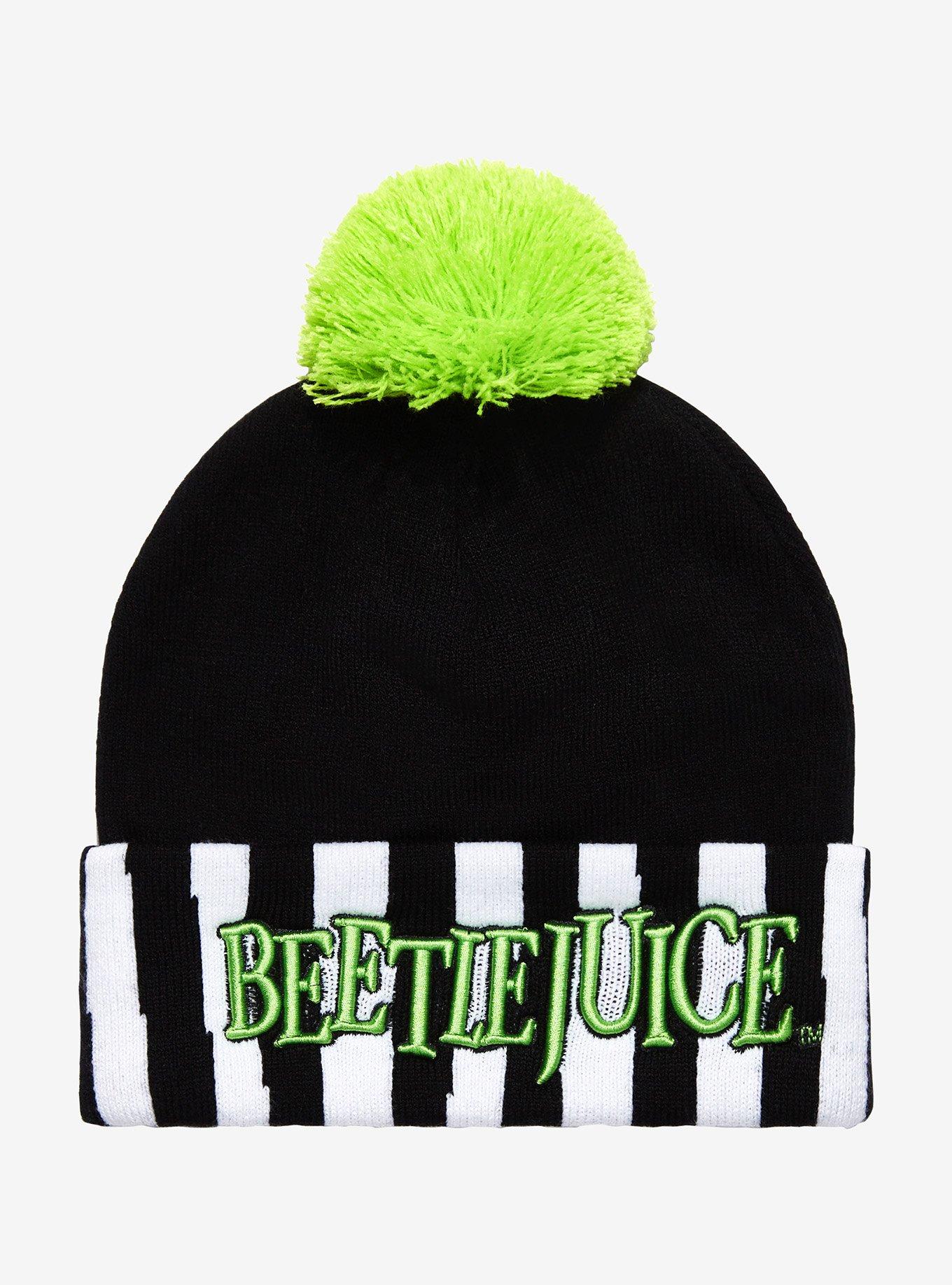 Beetlejuice Stripe Pom Beanie, , hi-res