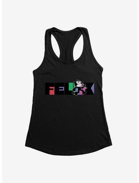 Felix The Cat Whistling And Walking Block Text Womens Tank Top, , hi-res