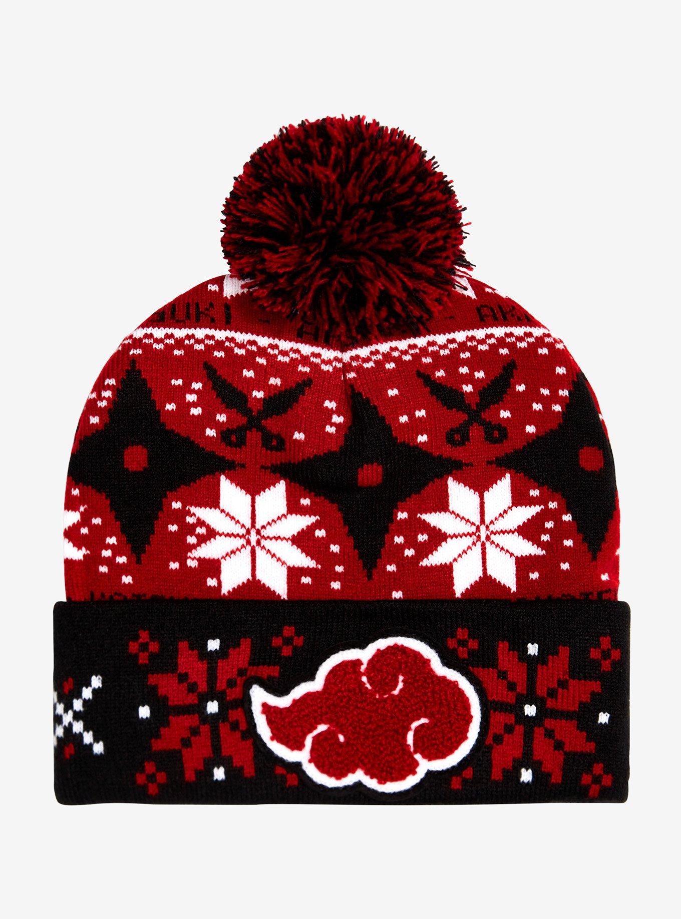 Naruto Shippuden Akatsuki Fair Isle Pom Beanie, , hi-res