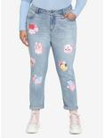BT21 Cherry Blossom Mom Jeans Plus Size, MULTI, hi-res