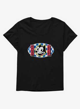 Felix The Cat Blue Checkers Graphic Womens T-Shirt Plus Size, , hi-res