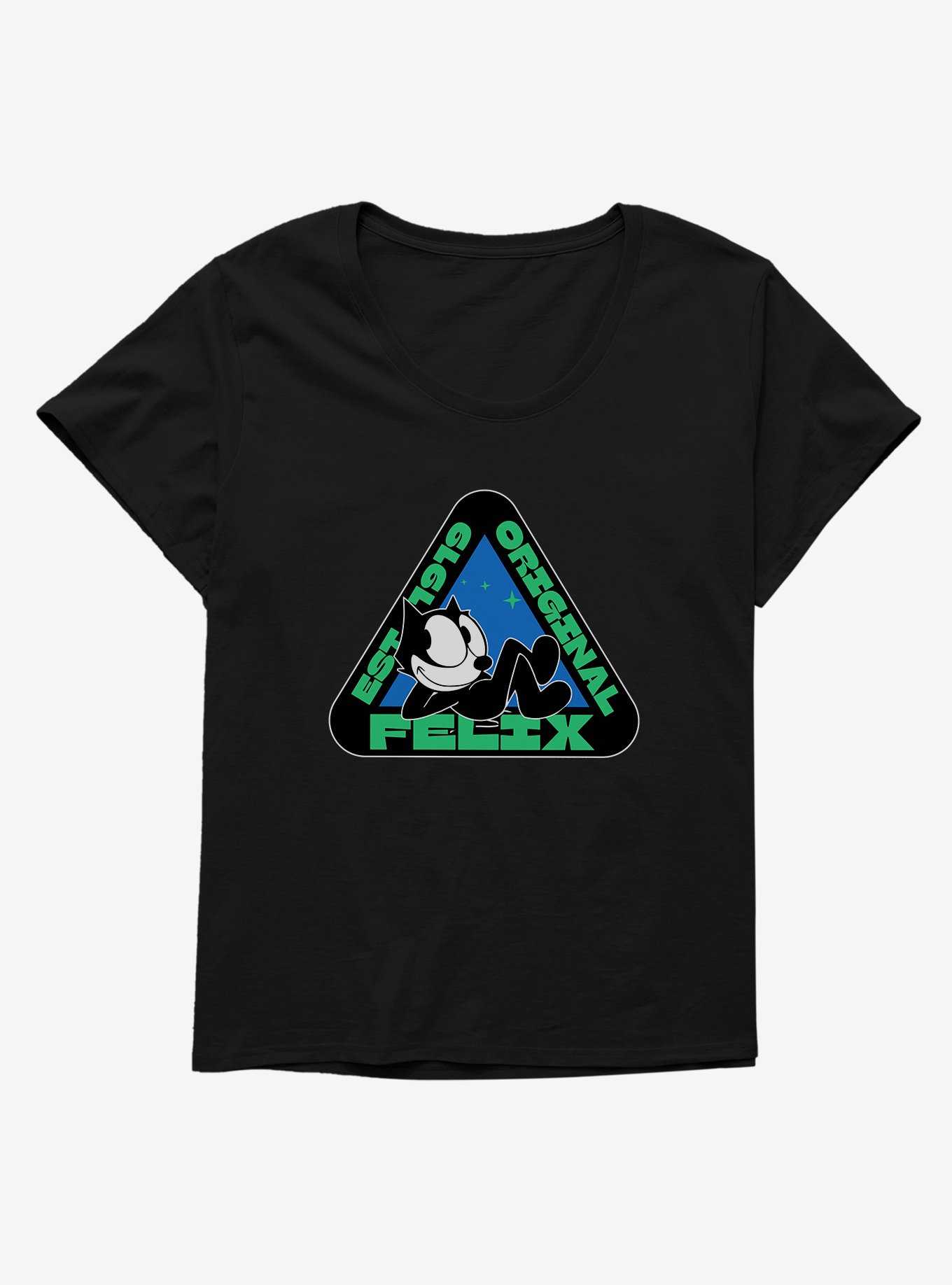Felix The Cat Original Triangular Graphic Womens T-Shirt Plus Size, , hi-res