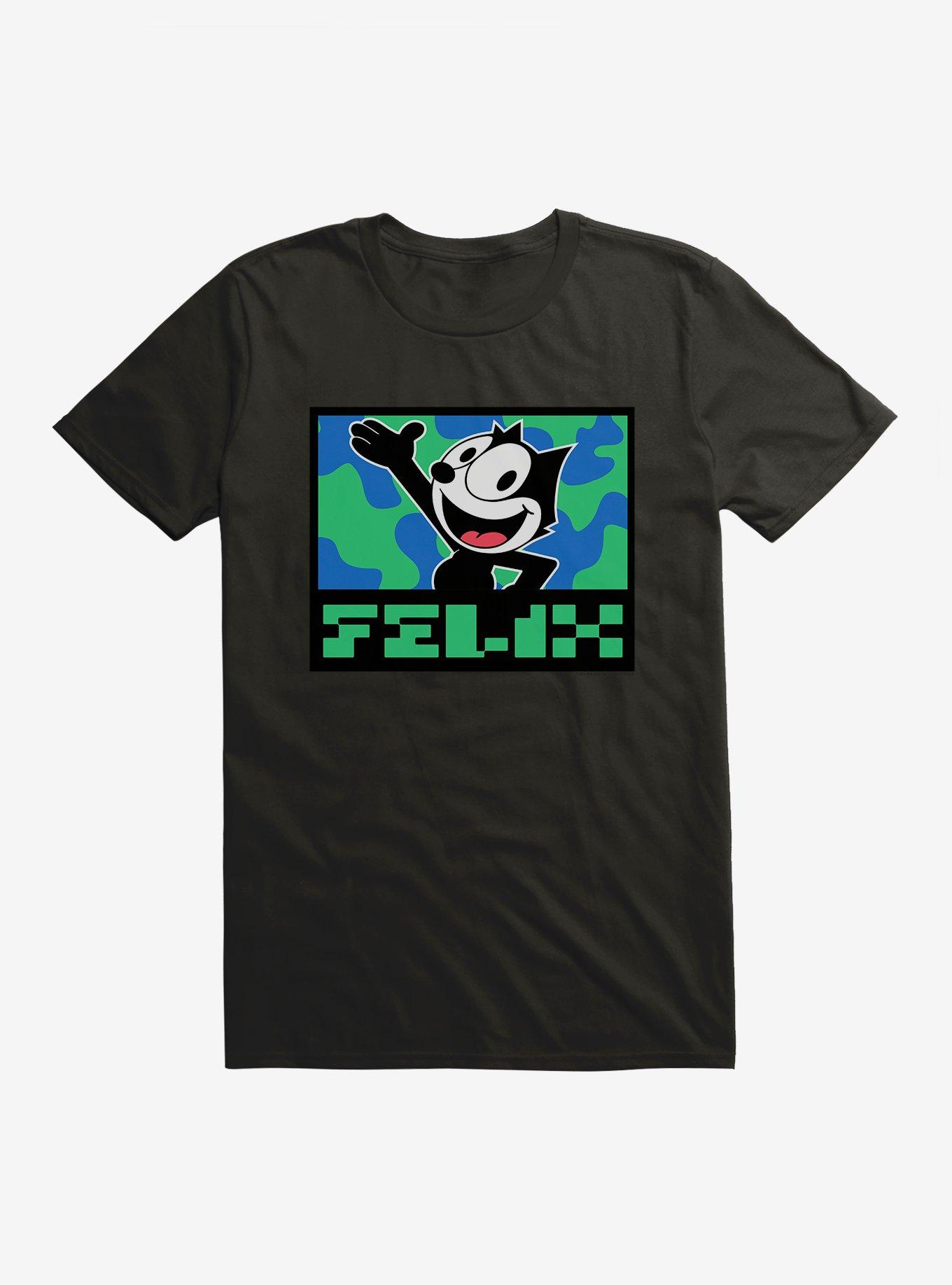 Felix The Cat Pixilated Felix Text T-Shirt, , hi-res