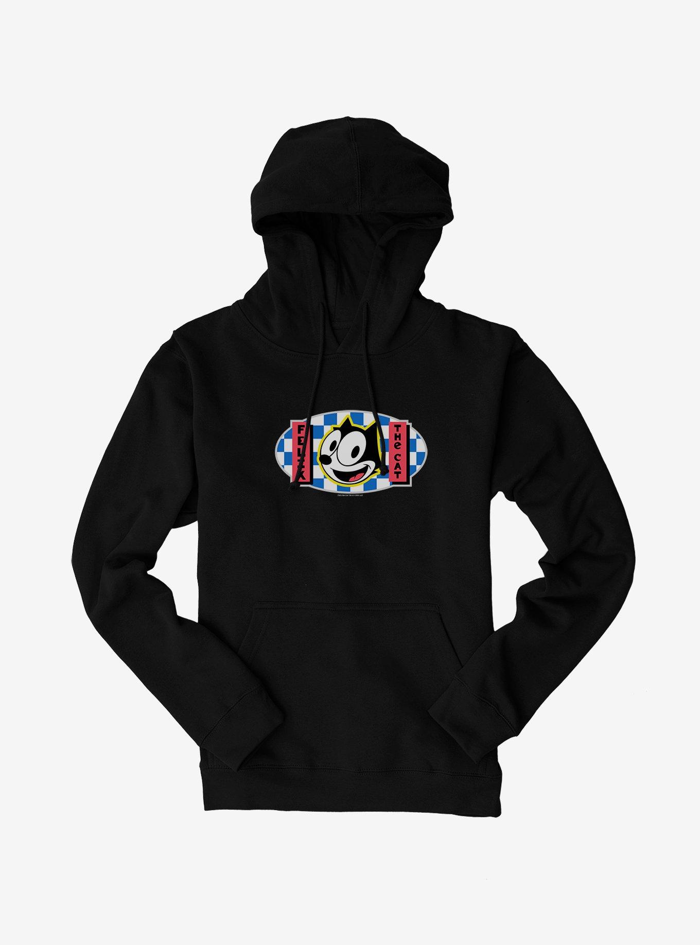 Felix The Cat Blue Checkers Graphic Hoodie