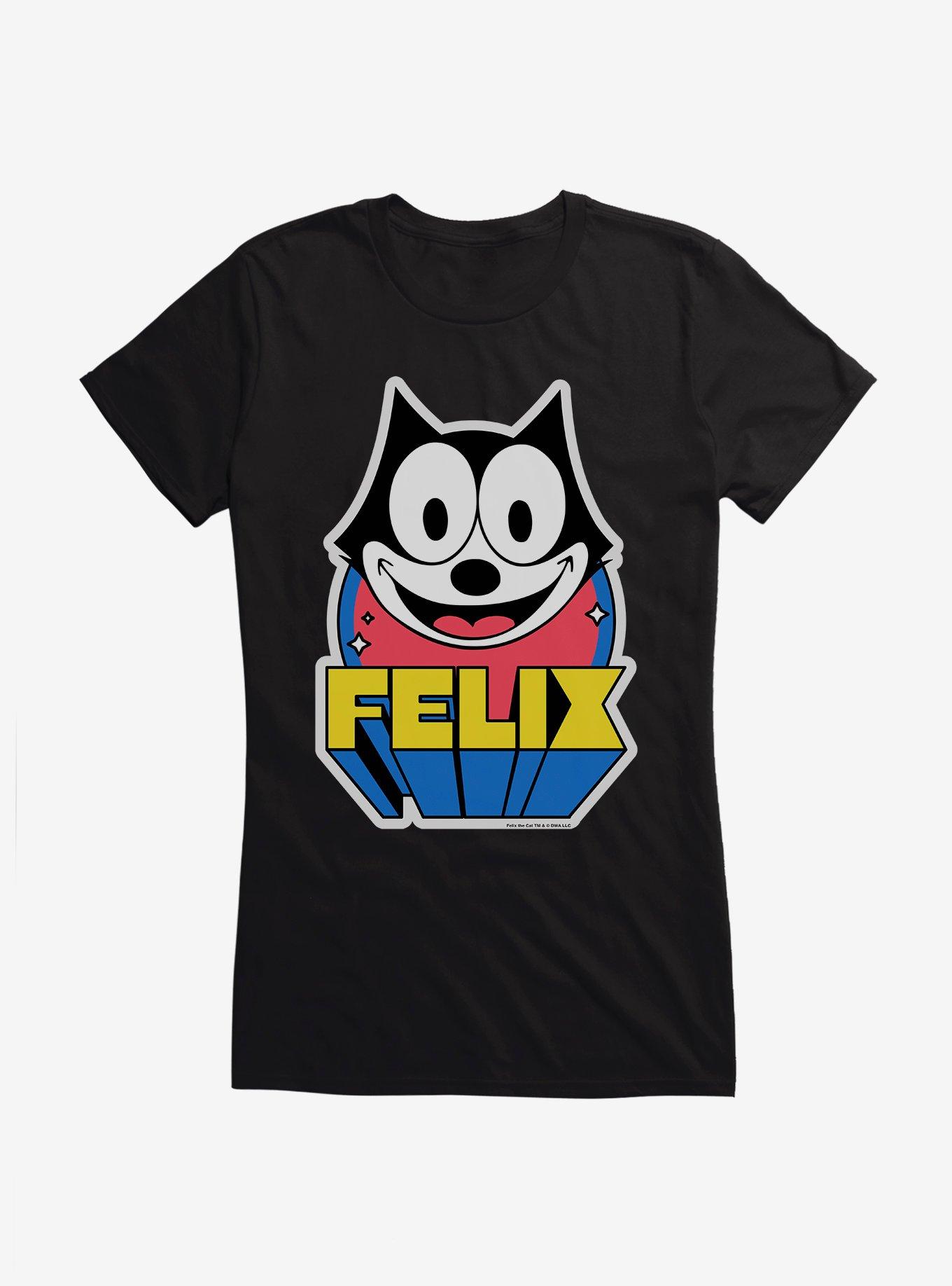 Felix The Cat 3D Block Text Girls T-Shirt