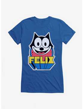 Felix The Cat 3D Block Text Girls T-Shirt, ROYAL, hi-res