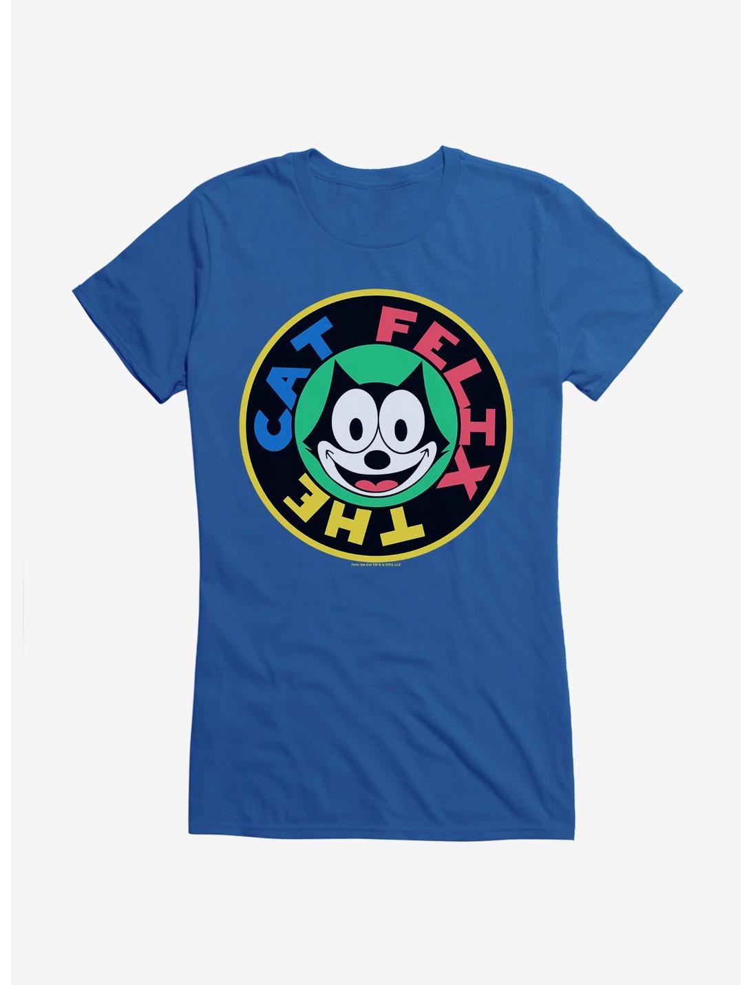 Felix The Cat 90s Sticker Graphic Girls T-Shirt, ROYAL, hi-res