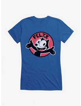 Felix The Cat Happy Smiles Sticker Graphic Girls T-Shirt, ROYAL, hi-res