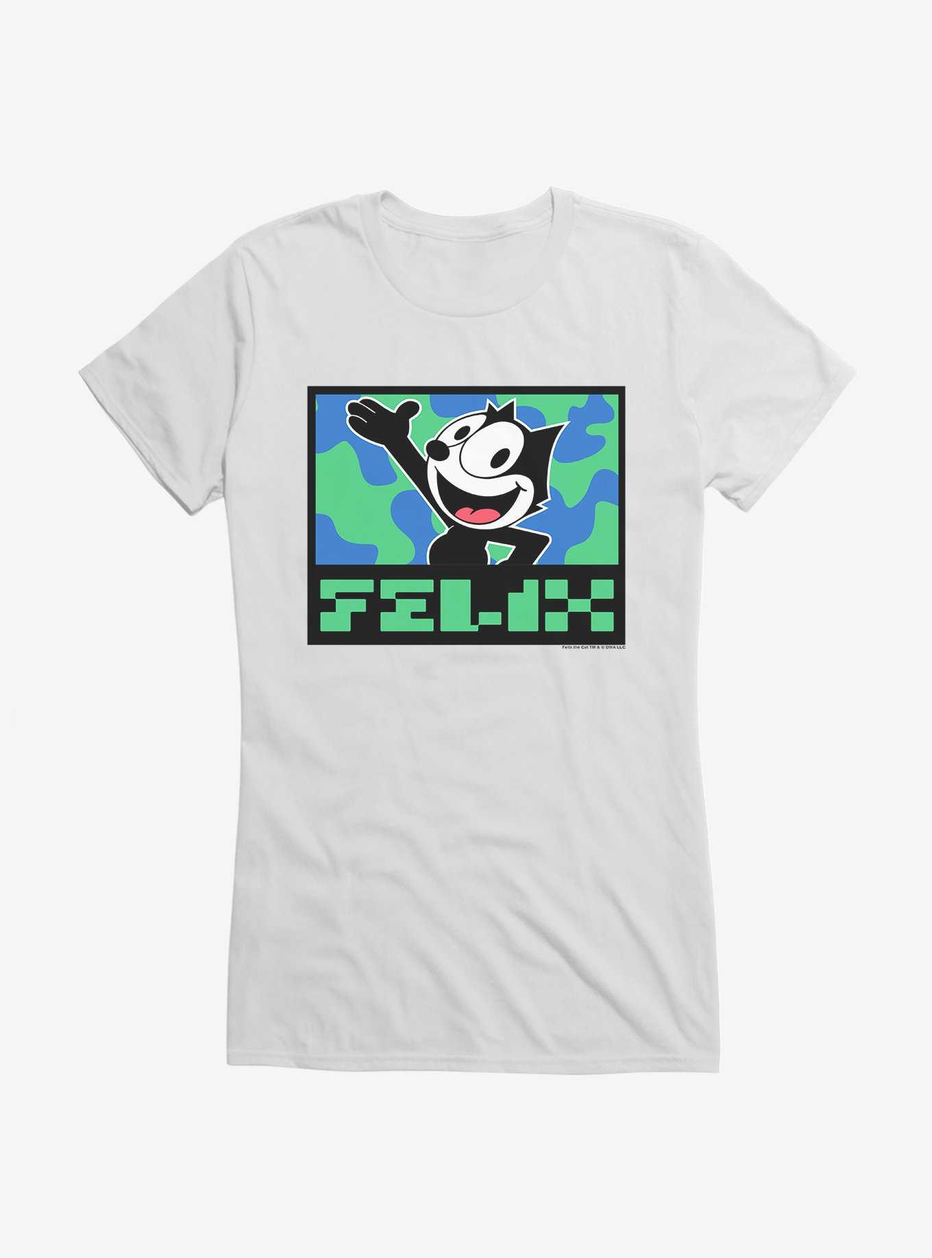 Felix The Cat Pixilated Felix Text Girls T-Shirt, , hi-res