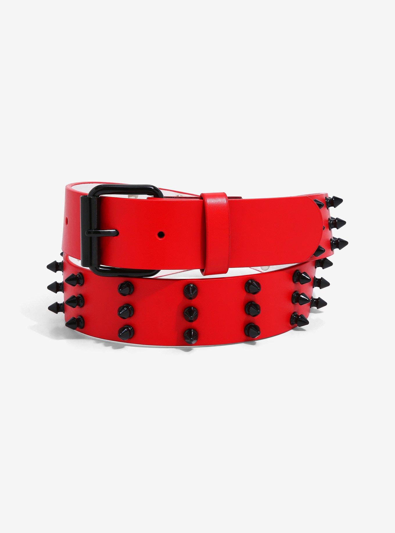Red & Black Spiked Belt Hot Topic