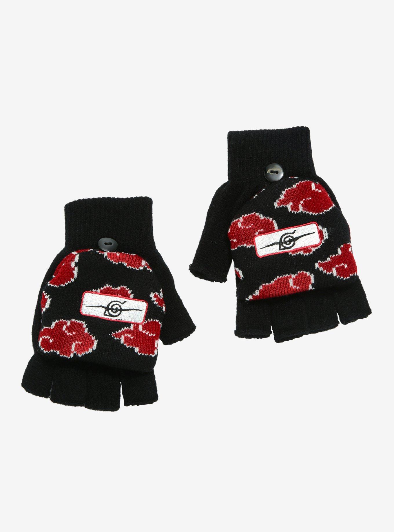 Naruto Shippuden Itachi Akatsuki Fingerless Gloves, , hi-res