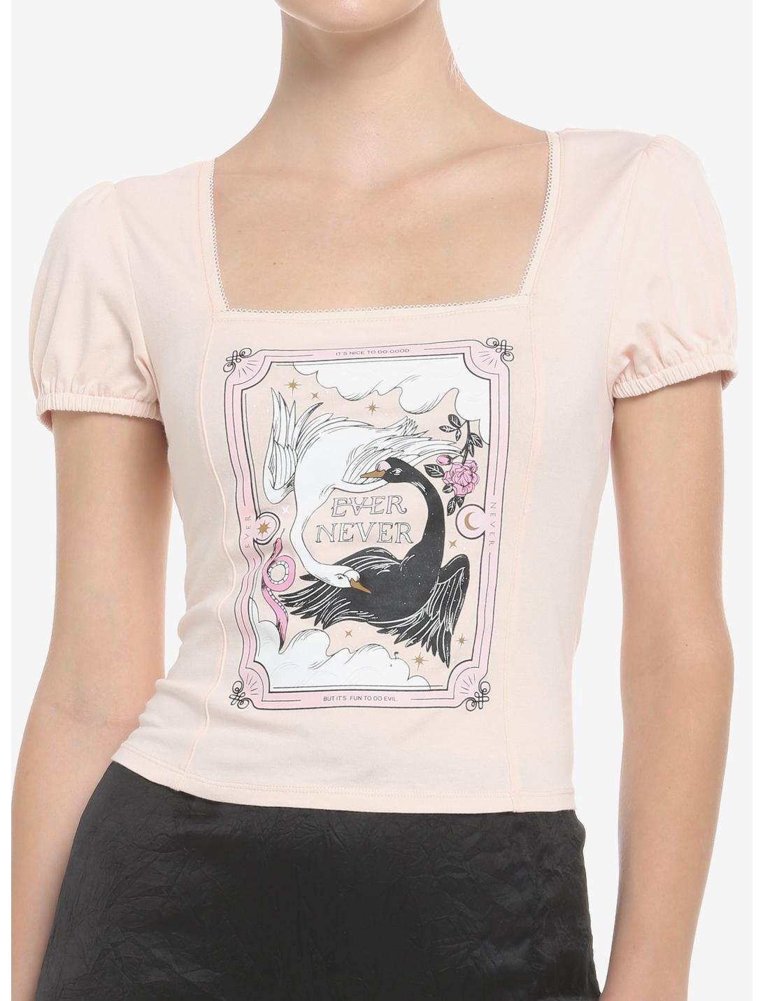The School For Good And Evil Swan Girls Puff Sleeve Top, , hi-res