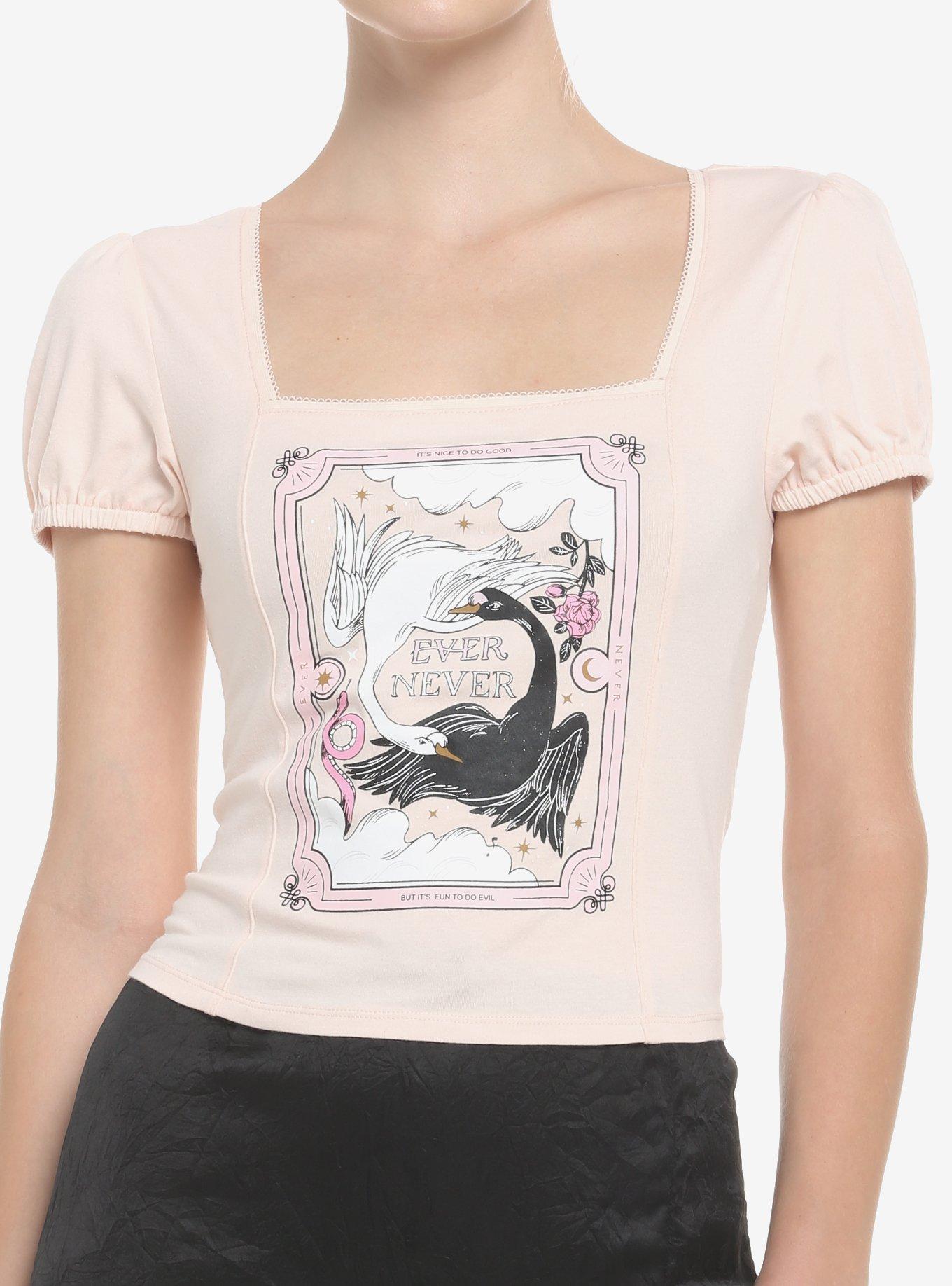 The School For Good And Evil Swan Girls Puff Sleeve Top, , hi-res