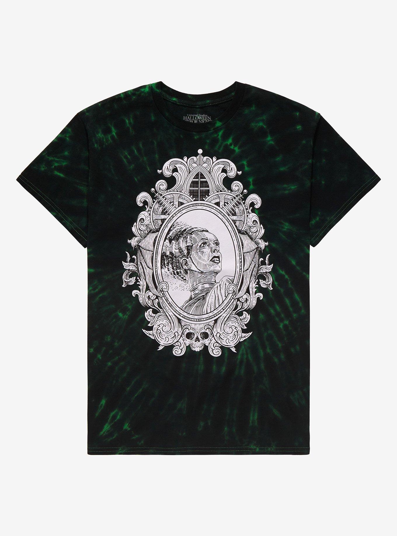 Universal Monsters Bride Of Frankenstein Portrait Tie-Dye Boyfriend Fit Girls T-Shirt, MULTI, hi-res