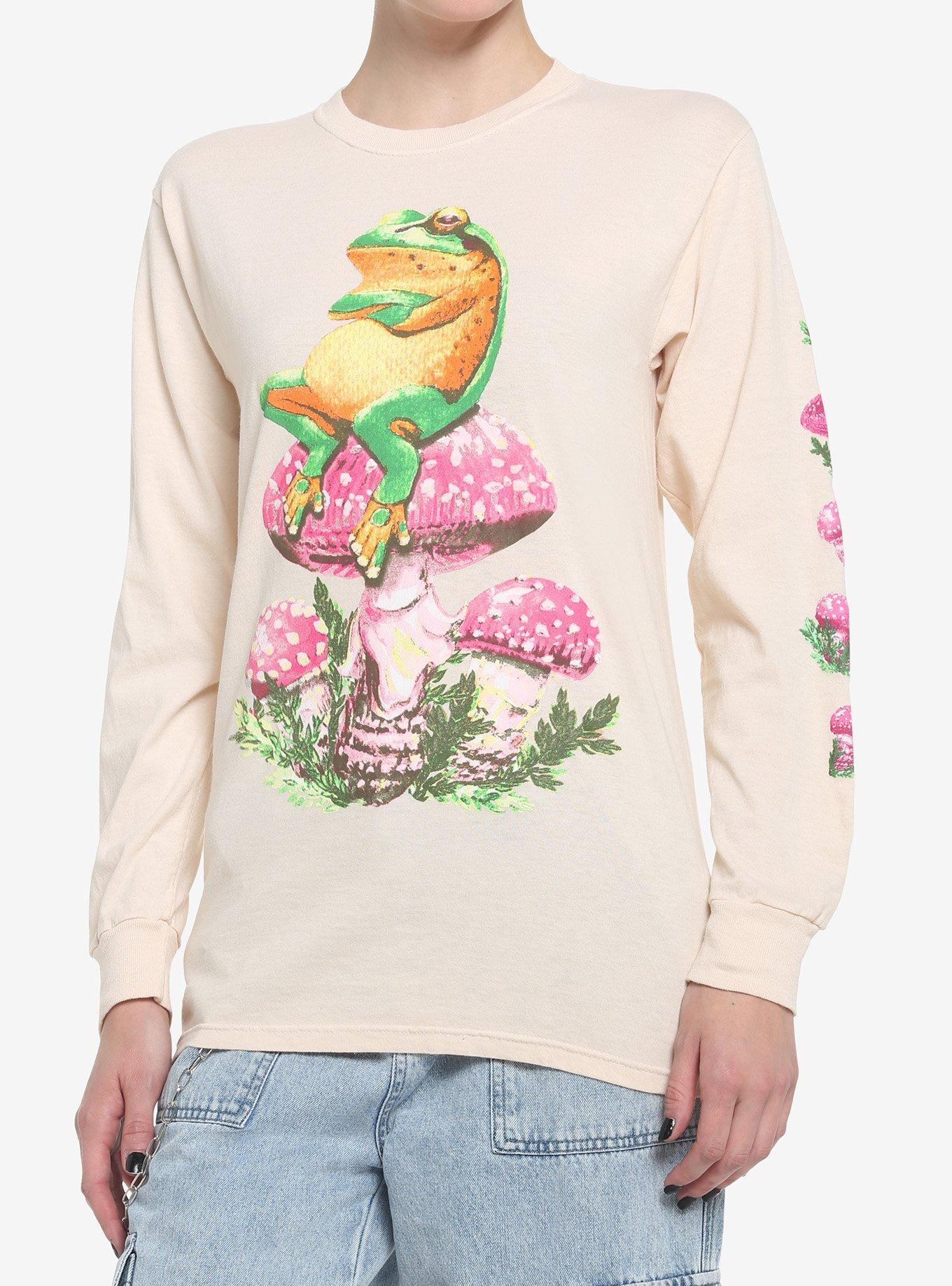 Pink Mushroom Frog Girls Long-Sleeve T-Shirt, MULTI, hi-res
