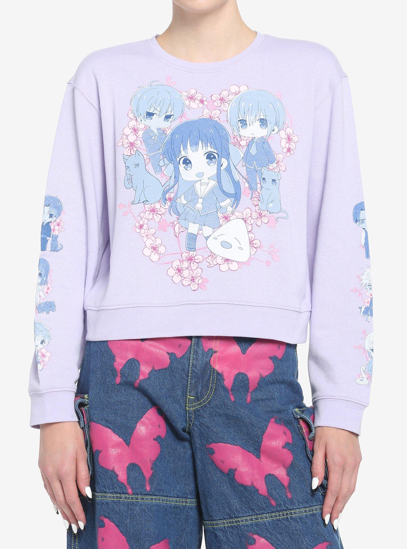 Fruits Basket Chibi Group Girls Crop Sweatshirt