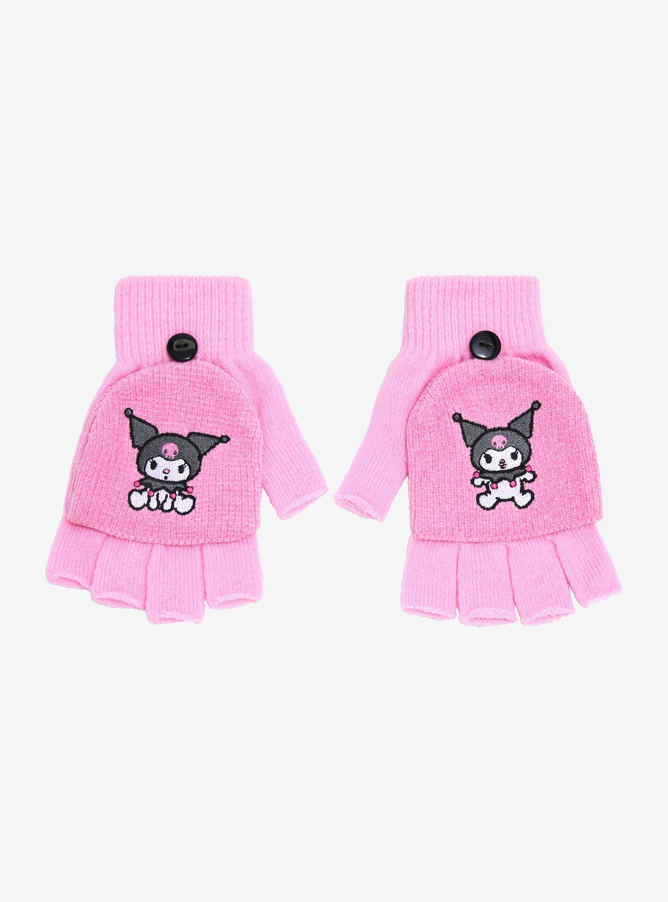 Kuromi Embroidered Convertible Gloves, , hi-res