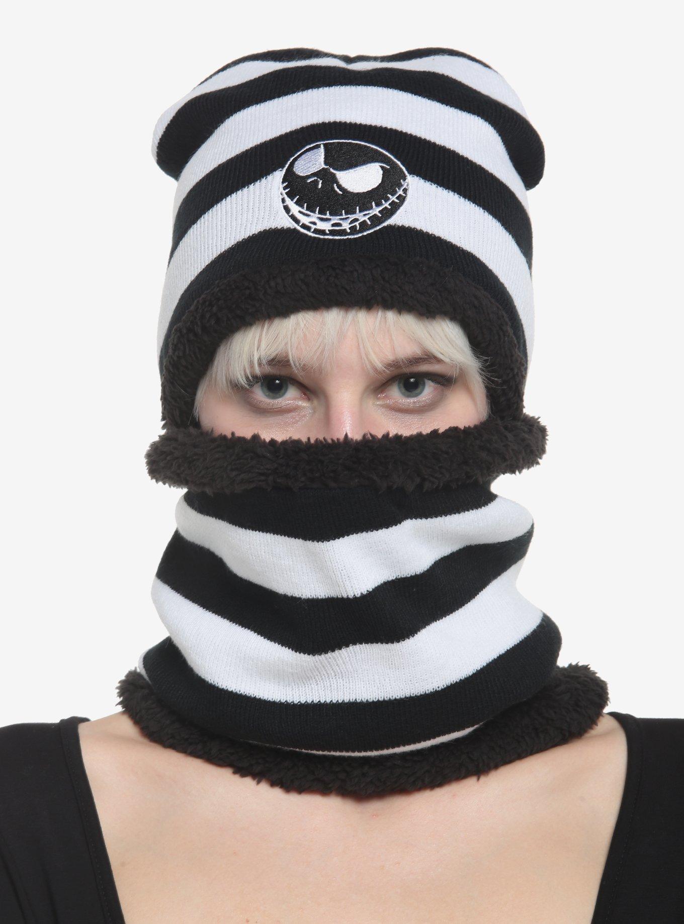 The Nightmare Before Christmas Jack Stripe Scarf & Beanie Set, , hi-res