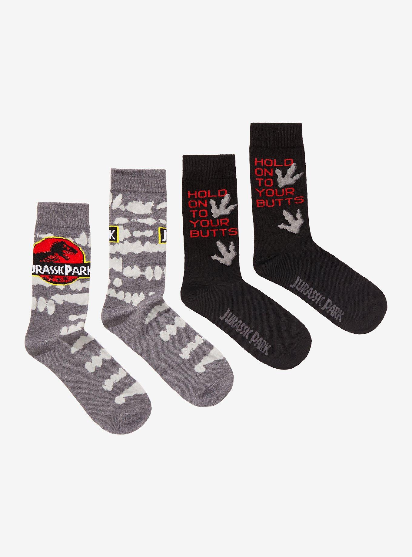 Jurassic Park Hold On Crew Socks 2 Pair, , hi-res