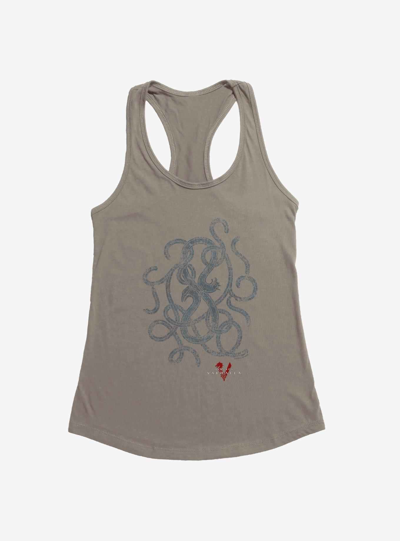 Vikings: Valhalla Faded Snakes Intertwined Womens Tank Top, WARM GRAY, hi-res