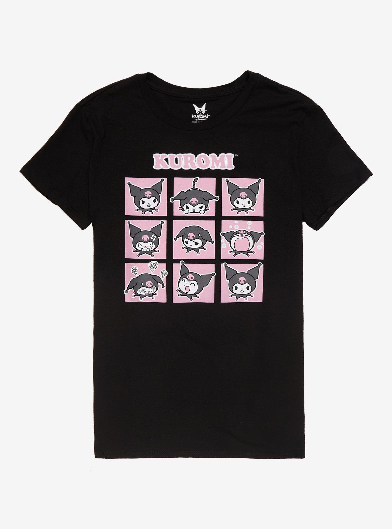 Kuromi Emotions Boyfriend Fit Girls T-Shirt