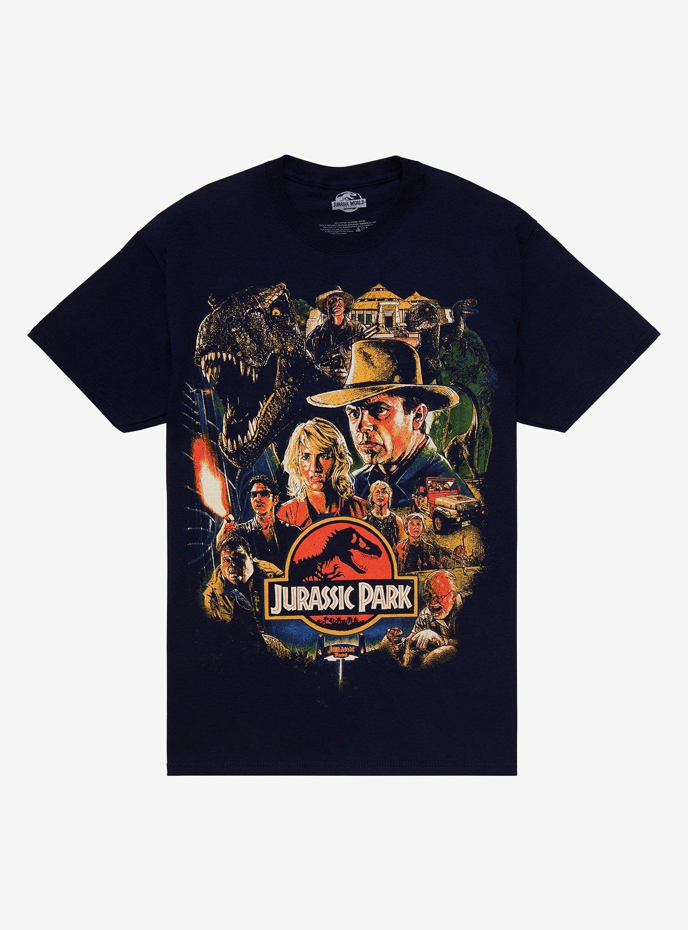 Jurassic Park Vintage Poster T-Shirt, NAVY, hi-res