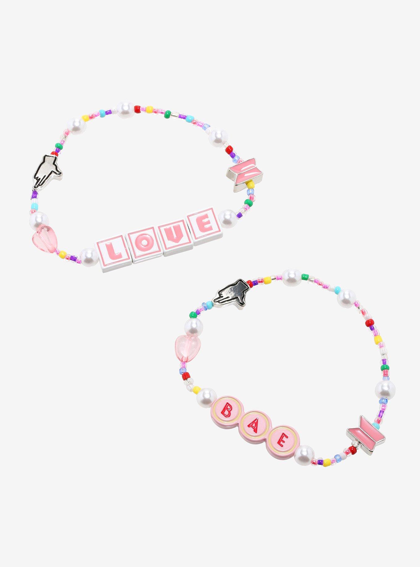 BTS Boy With Luv Beaded Best Friend Bracelet Set, , hi-res