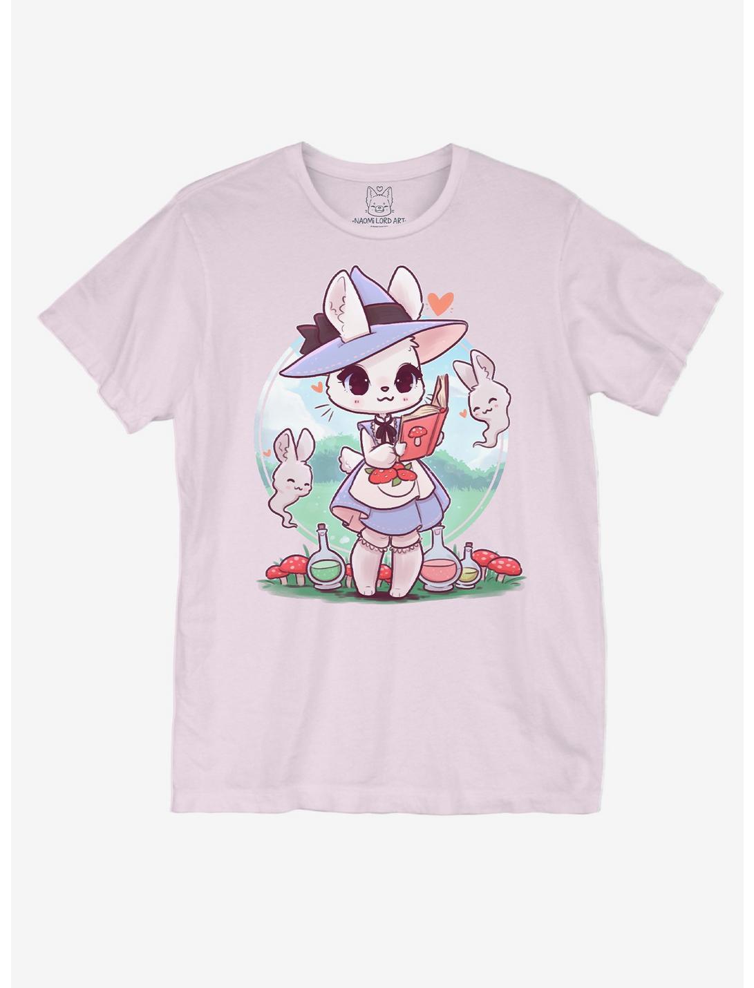 Pastel Witch Bunny Boyfriend Fit Girls T-Shirt By Naomi Lord Art, MULTI, hi-res