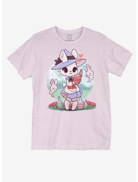 Pastel Witch Bunny Boyfriend Fit Girls T-Shirt By Naomi Lord Art, , hi-res