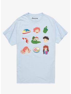 Studio Ghibli Ponyo Grid Boyfriend Fit Girls T-Shirt, MULTI, hi-res