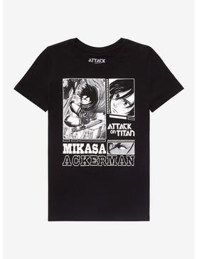 Attack On Titan Mikasa Monochrome Manga Panel Girls T-Shirt, , hi-res