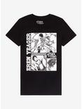 Attack On Titan Eren Monochrome Manga Panel Girls T-Shirt, MULTI, hi-res
