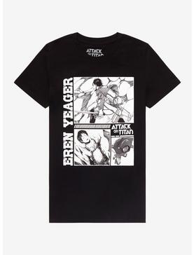 Attack On Titan Eren Monochrome Manga Panel Girls T-Shirt, , hi-res