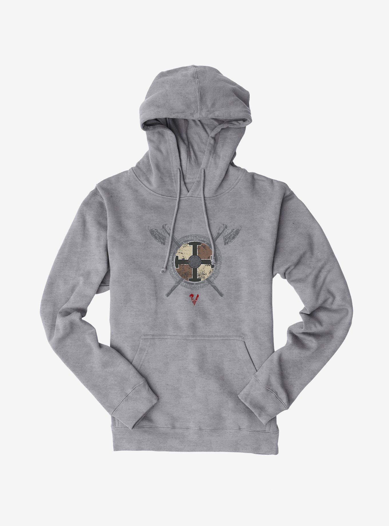Vikings: Valhalla Haraldson Shield Symbol Hoodie, HEATHER GREY, hi-res