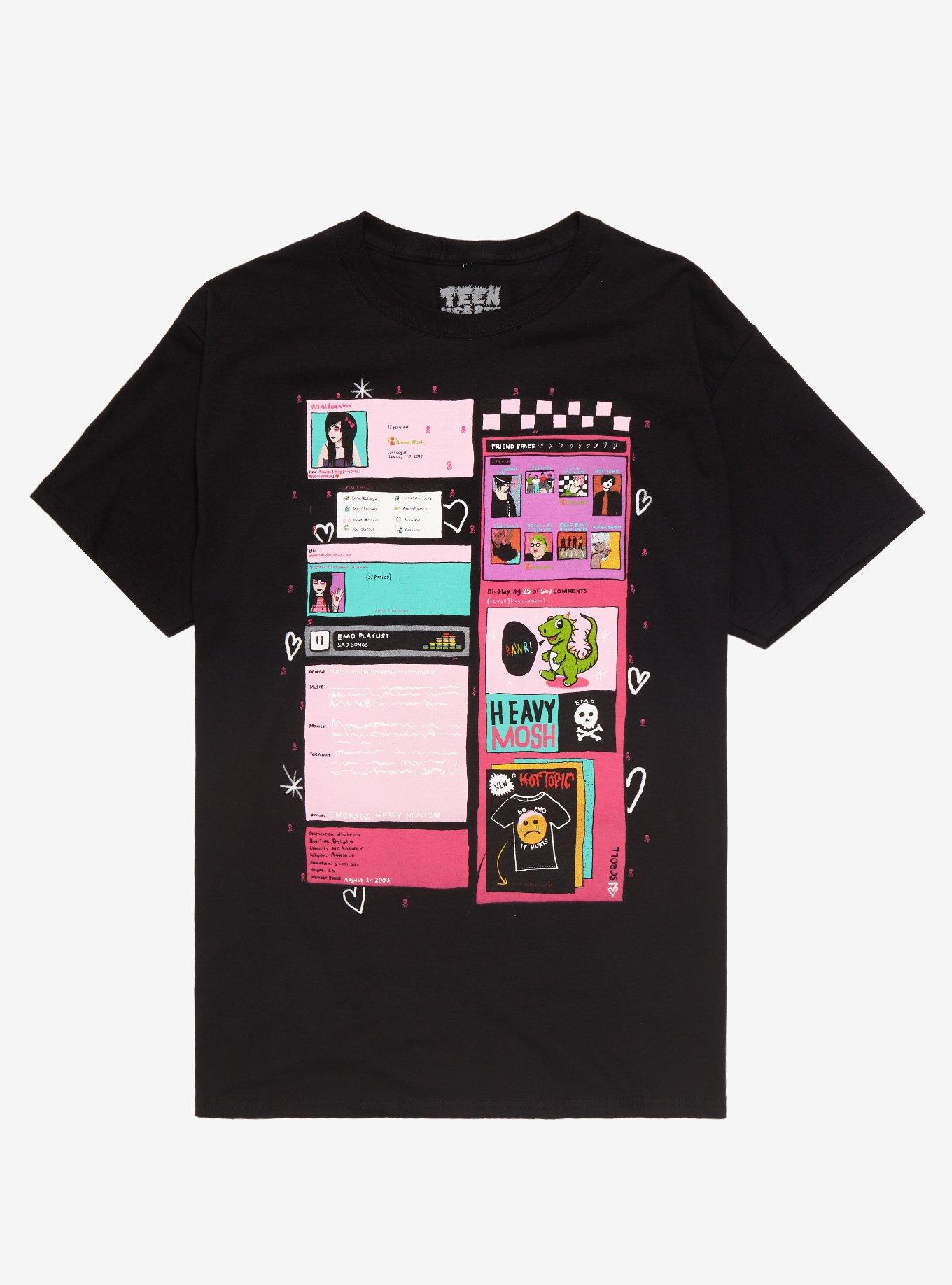 Teen Hearts Old School Internet T-Shirt, BLACK, hi-res