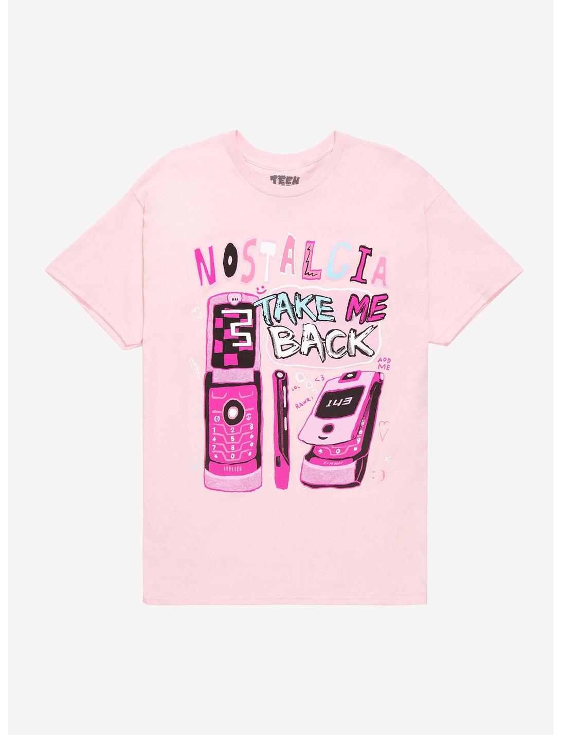 Teen Hearts Nostalgia Flip Phone T-Shirt, PINK, hi-res