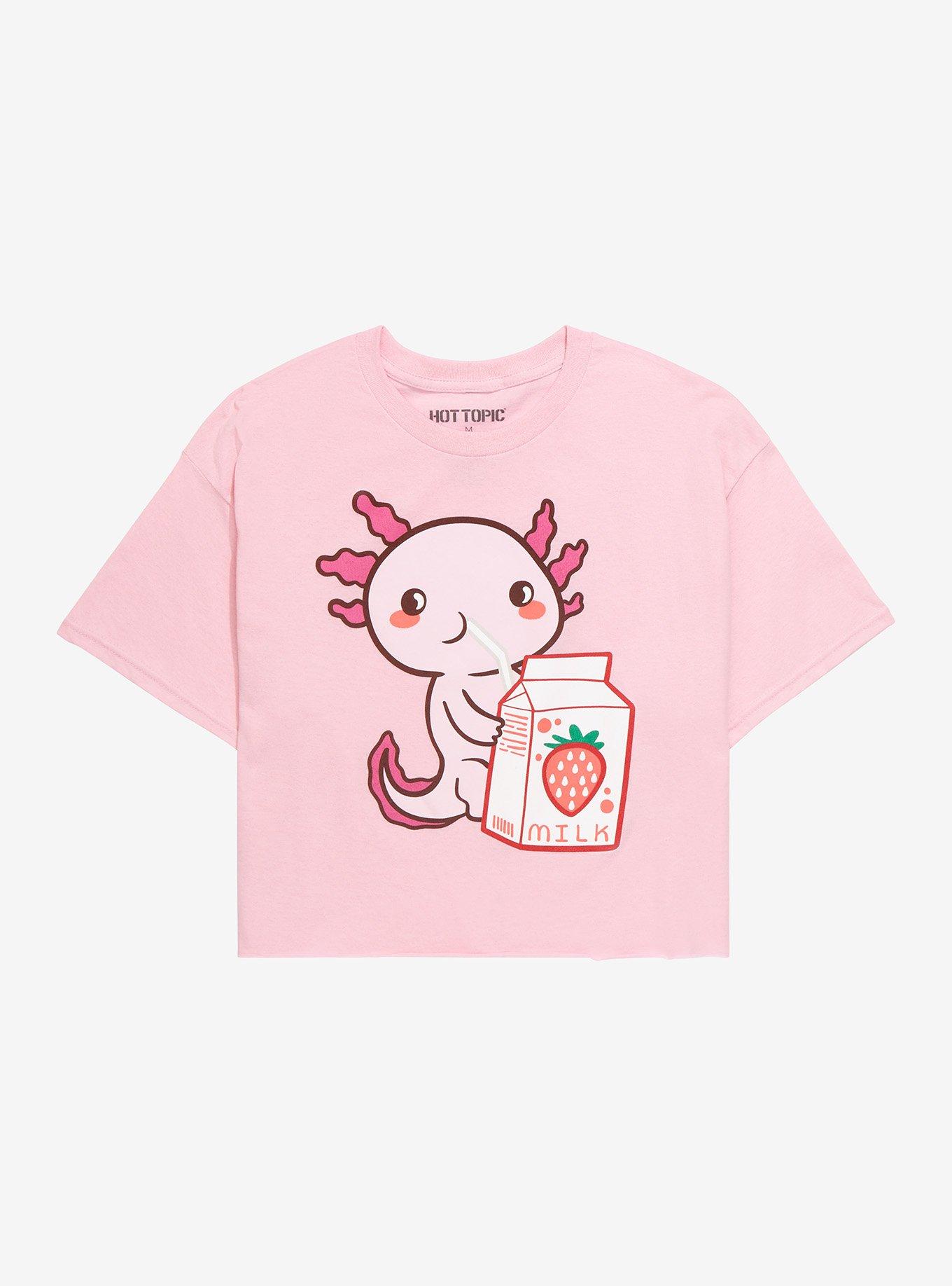 Axolotl Strawberry Milk Girls Crop TShirt Hot Topic