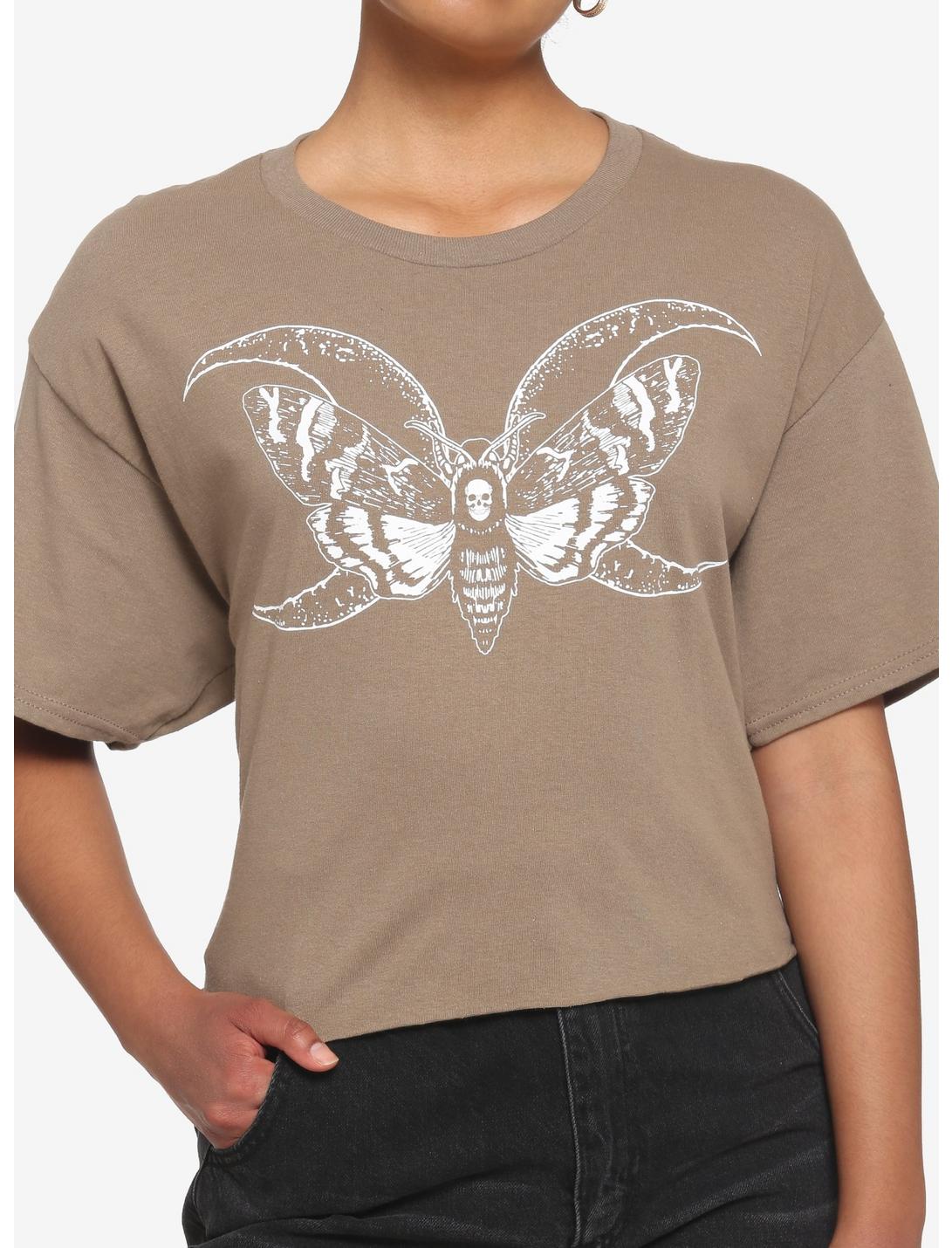 Death Moth Boyfriend Fit Girls Crop T-Shirt, MULTI, hi-res