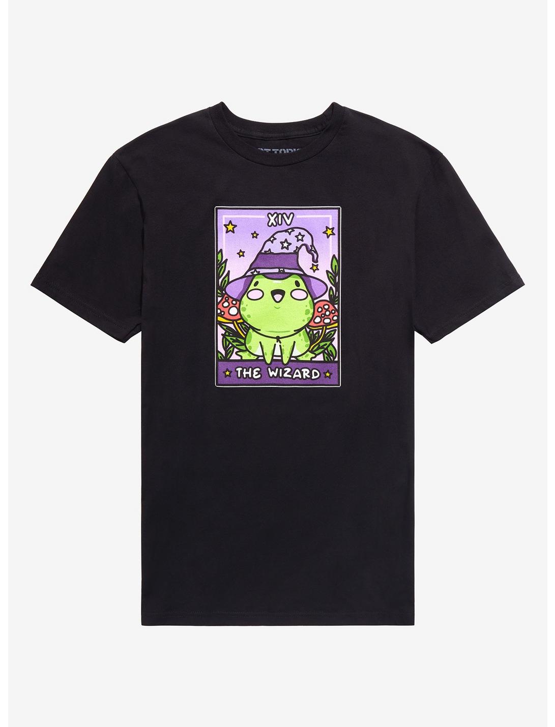 The Wizard Frog Tarot Card T-Shirt, BLACK, hi-res
