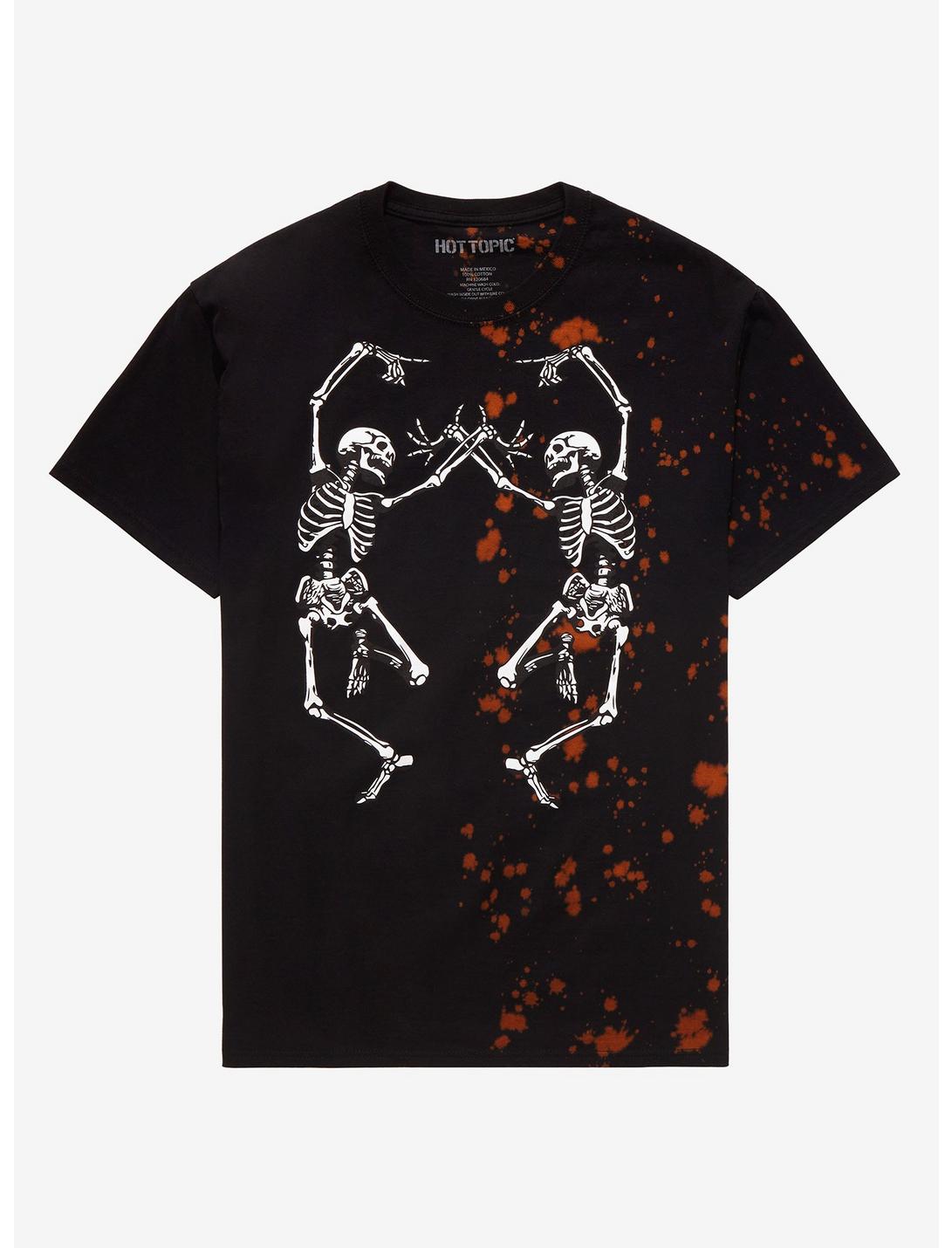 Skeletons Split Acid Wash Boyfriend Fit Girls T-Shirt, MULTI, hi-res